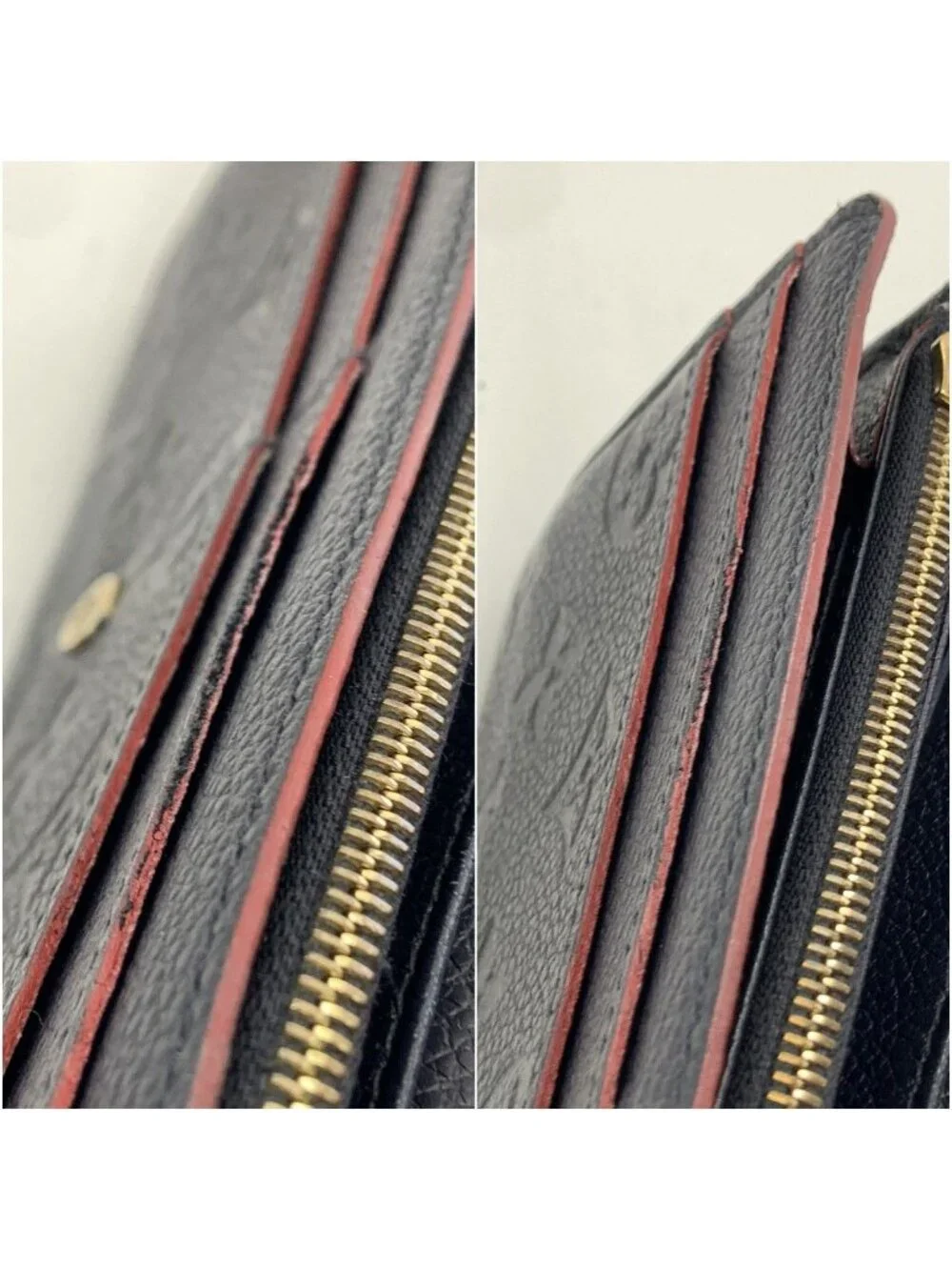Louis Vuitton Monogram Empreinte Portefeuille Sarah Bifold Wallet Navy